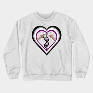 Asexual (Ace) Pride Flag DNA Knitted Heart Crewneck Sweatshirt